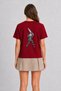 Women's Rock Climbing Minimalist Graphic Design - Back Print - Red - 2