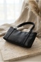 Black Leather Shoulder Bag - 4