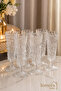 Set of 6 130 ml Crystal Patterned Water Glasses with Footed Base – Stylish and Elegant Glassware Set - 2