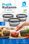 3-Piece Round Storage Container Set 3X300 ml with Transparent Black Lid, Bpa-Free - 2