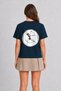 Women's Modern Rhythmic Gymnastics Moving Image - Back Print - Navy Blue - 2