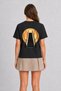 Women's Retro City Escalator Graphic - Back Print - Black - 2