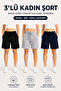 3 Pieces Trend Women's Shorts (Black-Grey-Navy Blue) Oversize Ultra Comfort