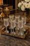 Set of 6 Stylish Water Glasses – Decorative Glasses with Crystal Patterned Feet – - 3
