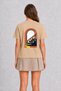 Women's Retro City Subway Ladder Graphic Print - Back Print - Cream - 2