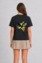 Women's Dynamic Tennis Geometry Printed T-Shirt Design - Back Print - Black - 2