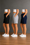 3 Pieces Women's Comfortable Cut Shorts (Black-Grey-Navy Blue) - 3