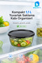Round Storage Container 1.1 Liter 17X17X7 cm Smoked Transparent Black Lid Bpa Free - 5