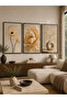 Framed 3 Piece White Flower and Flowerpot Wall Decor Painting Set for Hall Living Bedroom Office - 2