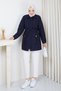 Women's Waist Tunneled Quilted Coat with Pockets - 3