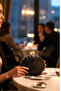 Oyster Model Black Silver Framed Evening Dress Bag. Oyster Chic Pearl Detailed Evening Bag. - 2