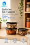 3-Piece Round Storage Container Set 300 ml 700 ml 1.1 Liter Smoked Transparent Bpa-Free - 3