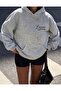 Women's Enemies to Lovers Text Printed Hooded Sweatshirt - 2