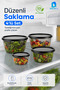Set of 4 Round Storage Containers 300 ml 700 ml 1.1 L 1.75 L Smoked Transparent Bpa-Free - 3
