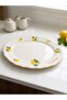 Lemon Patterned 35 cm Large Boat Plate Ceramic Model 1 Piece Serving Presentation Plate - 2