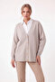 Women's V-Neck Buttoned Long Knitwear Cardigan Relaxed Fit - 2