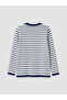 Two Mt Shop Quality Lcw Kids Navy Blue Oval Collar Striped Boys' Knit Sweater - 4