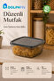 Square Storage Container 2.5 Liters 21X21X8.5 cm Smoked Transparent Black Lid Bpa Free - 5