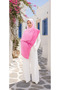 Double-Sided Bamboo Shawl. Candy Pink, Red