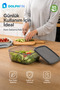 Square Storage Container 2.5 Liters 21X21X8.5 cm Smoked Transparent Black Lid Bpa Free - 3