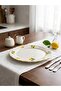 Lemon Patterned 35 cm Large Boat Plate Ceramic Model 1 Piece Serving Presentation Plate - 3
