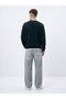 Regular Fit Basic Crew Neck Navy Blue Sweatshirt - 2