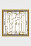 Square Patterned 90 X 90 cm Silk Scarf Aw5765Sil90 Women's Scarf Aw5765 Sil90 Yel