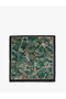 Geometric and Botanical Patterned Satin Square Scarf Bandana - 2