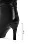 Women's Black Heeled Leather Boots Af210004Dv - 4