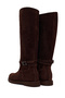 Women's Brown Buckle Detailed Suede Leather Boots Wf190067Ds - 7