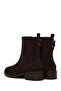 Women's Brown Buckle Suede Leather Chelsea Boots Wf180029Ds - 6