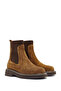 Women's Tan Suede Leather Chelsea Boots Wf180009Ds - 3