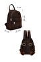 Women's Brown Fabric Backpack Ab240008Kk - 2