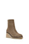 Women's Mink Zippered Wedge Heeled Suede Leather Boots Af170004Ds - 7