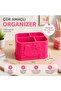 Pink Desktop Organizer Pen Holder with Hello Kitty Figure – Multi-Compartment Stationery and Makeup Organizer - 2