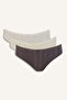 100% Cotton Lace and Bow Detailed Openwork 3-Piece Panties Set I4003Ax26Au