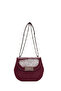 Women's Burgundy Chain Strap Printed Shoulder Bag Wb500001Sk - 7