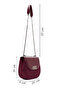 Women's Burgundy Chain Strap Printed Shoulder Bag Wb500001Sk - 5