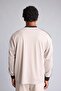 Oversize Printed Striped Mesh Jersey Fabric Long Sleeve Polo T-Shirt I7099Ax26Au - 5