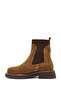 Women's Tan Suede Leather Chelsea Boots Wf180009Ds - 4