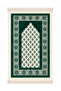 Ultra Luxury Velvet Woven Prayer Rug with Soft Texture and Fringes, Mihrimah Patterned Prayer Mat, Green - 8