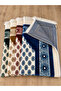 4-Piece Ultra Luxury Velvet Woven Prayer Mat with Soft Texture and Fringed Mihrimah Pattern - 4
