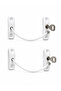 Window Safety Device with Key, White Cable-Linked Opening Limiter, Set of 2 - 5