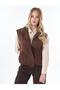 High Collar Suede Vest Chocolate