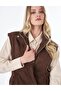 High Collar Suede Vest Chocolate - 8