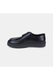 Men's Black Apron Stitched Thick Soled Leather Classic Shoes - 3