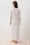 Long Sleeve Patterned Buttoned 100% Cotton Nightgown - 5