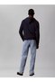Men's Regular Cut High Cotton Content Hooded Long Sleeve Navy Blue Sweatshirt - 6