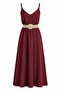 Burgundy Straw Belted Dress - 2Y3303