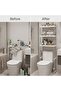 3-Level Bathroom Storage Rack Over Toilet, Large Capacity Freestanding Organizer Shelf with 3 Hooks, Space Saving Toilet Storage Cabinet Alternative for Bathroom Laundry Room - 4